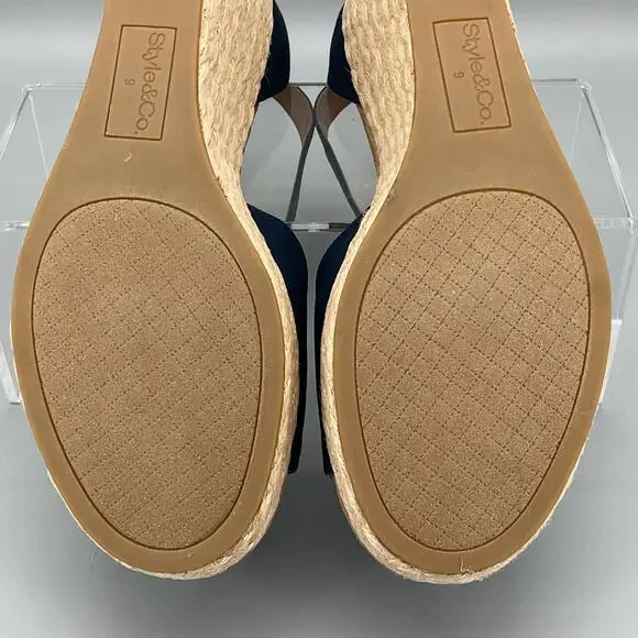 NEW Style & Co Women’s Seleeney Espadrille Wedge Sandals Navy Size 9M - Picture 10 of 10